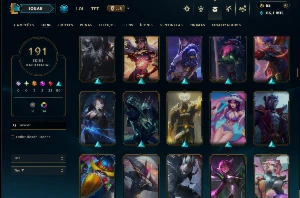 Ouro 4 com TODOS os Champs e 191 Skins ( ADC / SUP / MID ) - League of Legends LOL