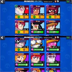 Conta Brawl Star 23k 40 brawlers, todos passes e 266 gemas - Brawl Stars
