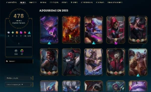 Full Champs, 2 skins raras, Flex diamante 3 - League of Legends LOL