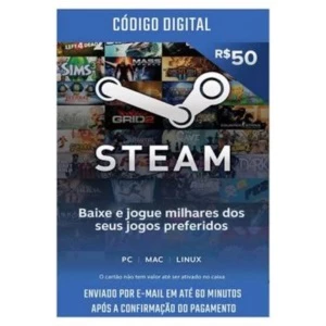 Steam Cartão Pré-pago R$50 reais