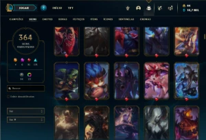 Conta prata 4 com TODOS os champs e 364 Skins + 4 Prestigios - League of Legends LOL