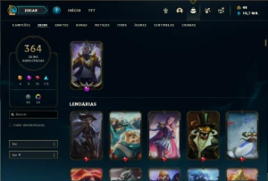 Conta prata 4 com TODOS os champs e 364 Skins + 4 Prestigios - League of Legends LOL