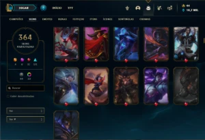 Conta prata 4 com TODOS os champs e 364 Skins + 4 Prestigios - League of Legends LOL