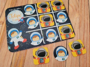Jogo da Velha Astronauta Cartonado 19 x 14 cm - Artesanato e Personalizados