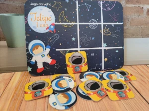 Jogo da Velha Astronauta Cartonado 19 x 14 cm - Artesanato e Personalizados