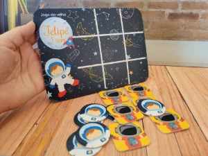 Jogo da Velha Astronauta Cartonado 19 x 14 cm - Artesanato e Personalizados