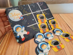 Jogo da Velha Astronauta Cartonado 19 x 14 cm - Artesanato e Personalizados