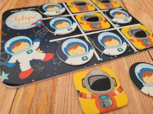 Jogo da Velha Astronauta Cartonado 19 x 14 cm - Artesanato e Personalizados