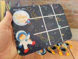 Jogo da Velha Astronauta Cartonado 19 x 14 cm - Artesanato e Personalizados