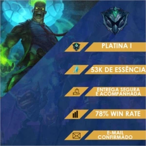 CONTA LOL - PLAT 1 (53K E.A / 78% WR / EMAIL VERIFICADO) - League of Legends