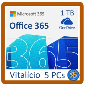 🔑 Office 365 - Vitalício + 5 Dispositivos + 1TB OneDrive ✅ - Softwares e Licenças