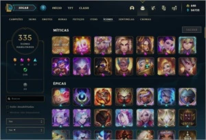 Conta de league of legends, 822 skins,16 skins prestígios LOL