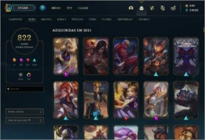 Conta de league of legends, 822 skins,16 skins prestígios LOL