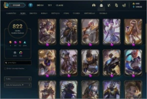 Conta de league of legends, 822 skins,16 skins prestígios LOL