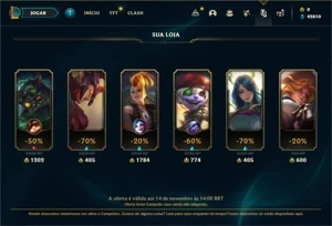 Conta ouro 4 com 24 Champs e 2 Skins - League of Legends LOL