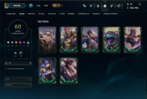 Esmeralda 1 com TODOS os Champs e 60 Skins ( TOP / ADC ) - League of Legends LOL