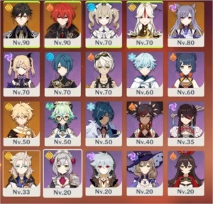 Conta genshin AR 51 com Diluc c1,Zhongli , Albedo e keqing - Genshin Impact