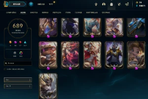 Conta LoL Recheada - 689 Skins - (Lista de skins no anuncio) - League of Legends
