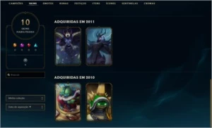 CONTA COM 3 SKINS RARAS - League of Legends LOL