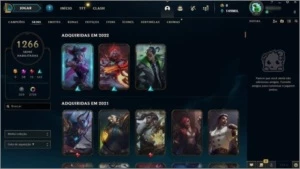 Conta League of Legends  1266 Skins ( PAX Skins +++) LOL