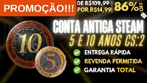 Conta Steam Antiga Medalha 5 e 10 Anos CS PREÇO IMPERDÍVEL!!