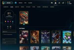 Conta ouro 3 com 120 Champs e 81 Skins ( 3 Ultimates ) - League of Legends LOL