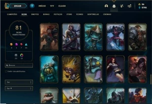 Conta ouro 3 com 120 Champs e 81 Skins ( 3 Ultimates ) - League of Legends LOL