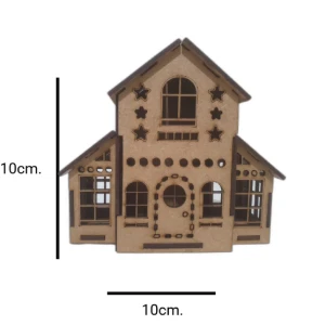 Mini Casinha MDF modelo com 02 sacada, diorama 14x15 - Artesanato e Personalizados