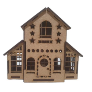 Mini Casinha MDF modelo com 02 sacada, diorama 14x15 - Artesanato e Personalizados