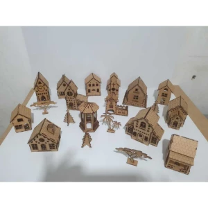 Mini Casinha MDF modelo com 02 sacada, diorama 14x15 - Artesanato e Personalizados