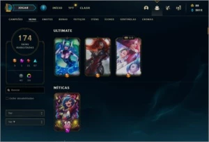 Conta League of Legends, 174 skins, 143 Campeões LOL