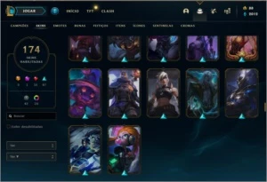 Conta League of Legends, 174 skins, 143 Campeões LOL