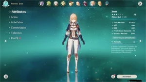 Conta Genshin Impact AR50/5 personagens 5 star/Benção da lua