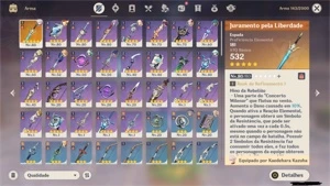 Conta Genshin Impact AR50/5 personagens 5 star/Benção da lua