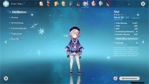 Conta Genshin Impact AR50/5 personagens 5 star/Benção da lua
