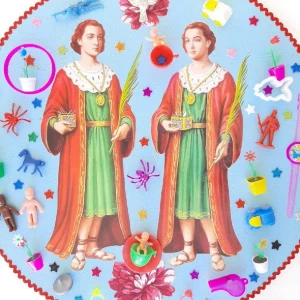 Quadro de Madeira Cosme e Damião - Artesanato e Personalizados