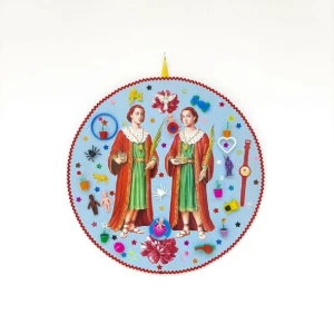 Quadro de Madeira Cosme e Damião - Artesanato e Personalizados