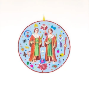 Quadro de Madeira Cosme e Damião - Artesanato e Personalizados