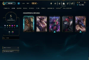 Esmeralda 2 com 30 Champs e 5 Skins - League of Legends LOL