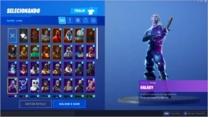 Conta Fortnite Galaxy + John Wick + Royale Bomber e mais