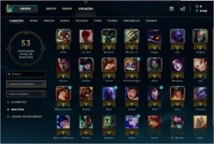 Conta gold, algumas skins boas no espolio. - League of Legends LOL