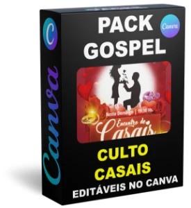 Pack Canva Gospel Culto de Casais - 20 Artes Editáveis - Serviços Digitais