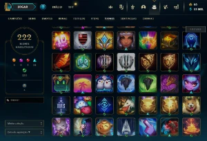 Conta LOL para ser main Todos bonecos do lol 150 skins - League of Legends