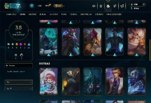 Conta Unranked com 60 campeões e 38 skins - League of Legends LOL