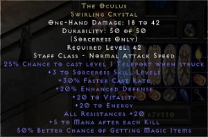 The Oculus - Diablo 2 Resurrected Itens - Blizzard