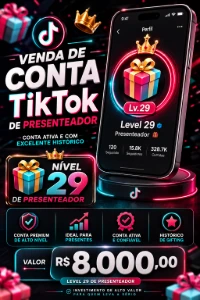 Conta Tiktok | Nível 29 de presenteador - Redes Sociais