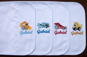 Kit com 6 Guardanapos Escolares Bordados e Personalizados - Artesanato e Personalizados