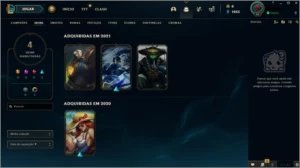 Conta platina 1 100PDL / 27 campeões / 4 skins - League of Legends LOL