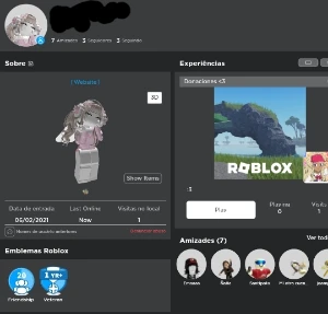 Conta feminina Roblox