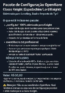 Config OpenKore Para Cavaleiro + EventMacro Rodex - Ragnarok Online